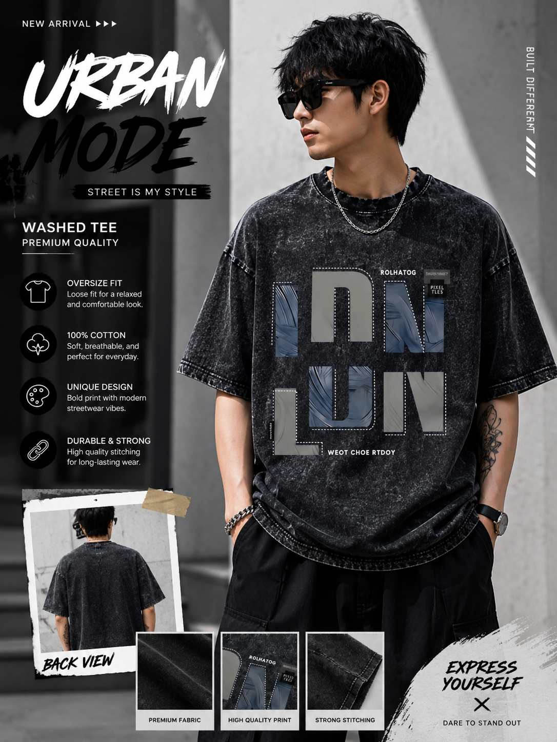 Kaos Oversize Washed LDN