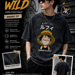 Kaos Oversize Washed Luffy