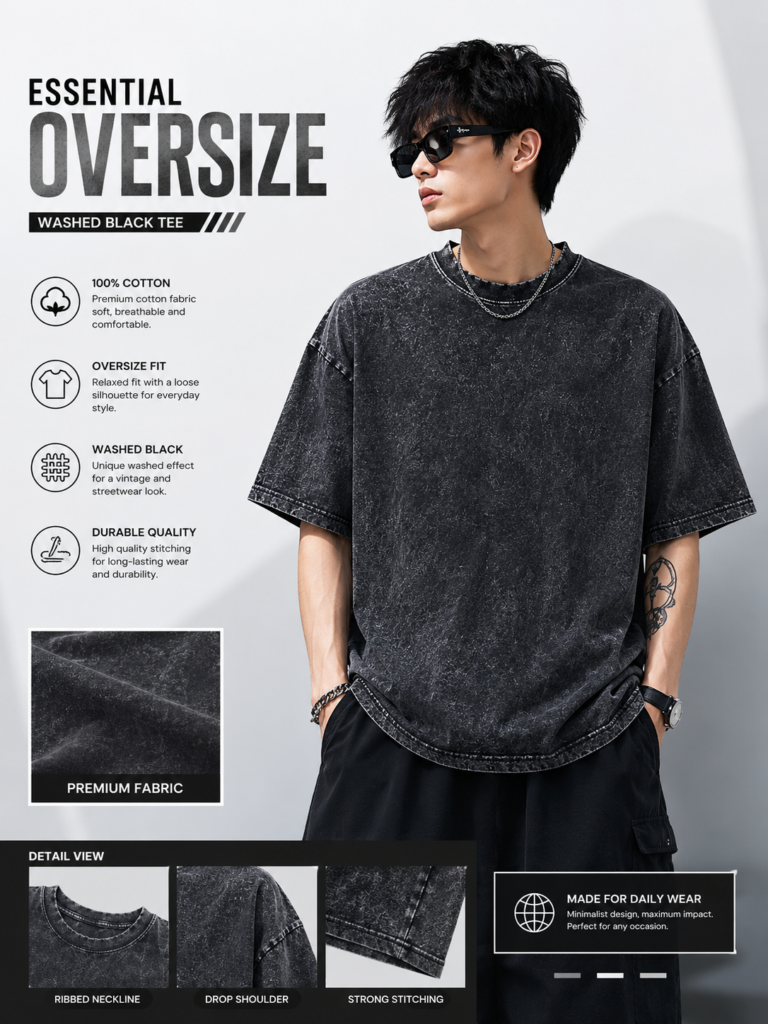 Kaos Oversize Washed Polos