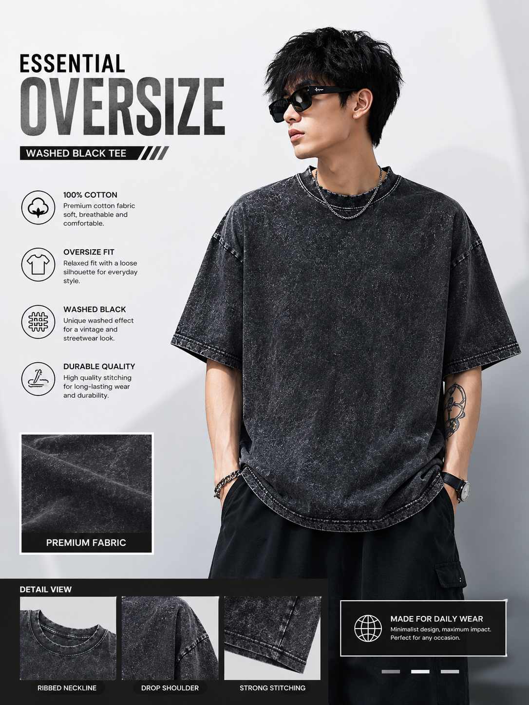 Kaos Oversize Washed Polos
