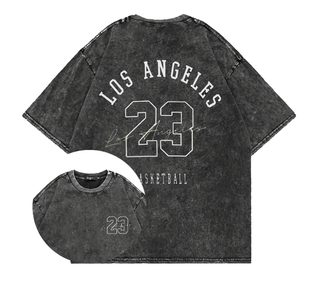 Kaos Oversize Washed Los Angeles - Gambar 3